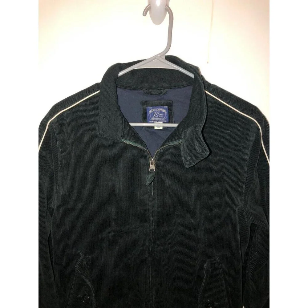 J Crew Harrington Mens XS Black Varsity Jacket in Corduroy Full Zip Style BS465 - Picture 2 of 3